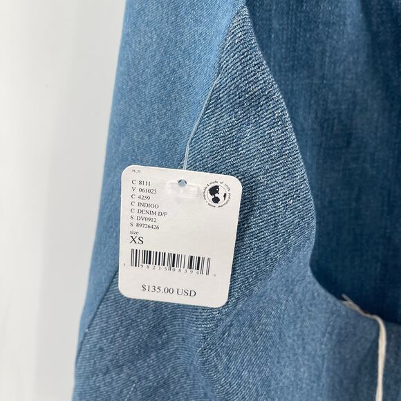 FREE PEOPLE x TRICIA FIX Split Denim Vest Size Extra Small Patchwork Halter NWT - Picture 5 of 15